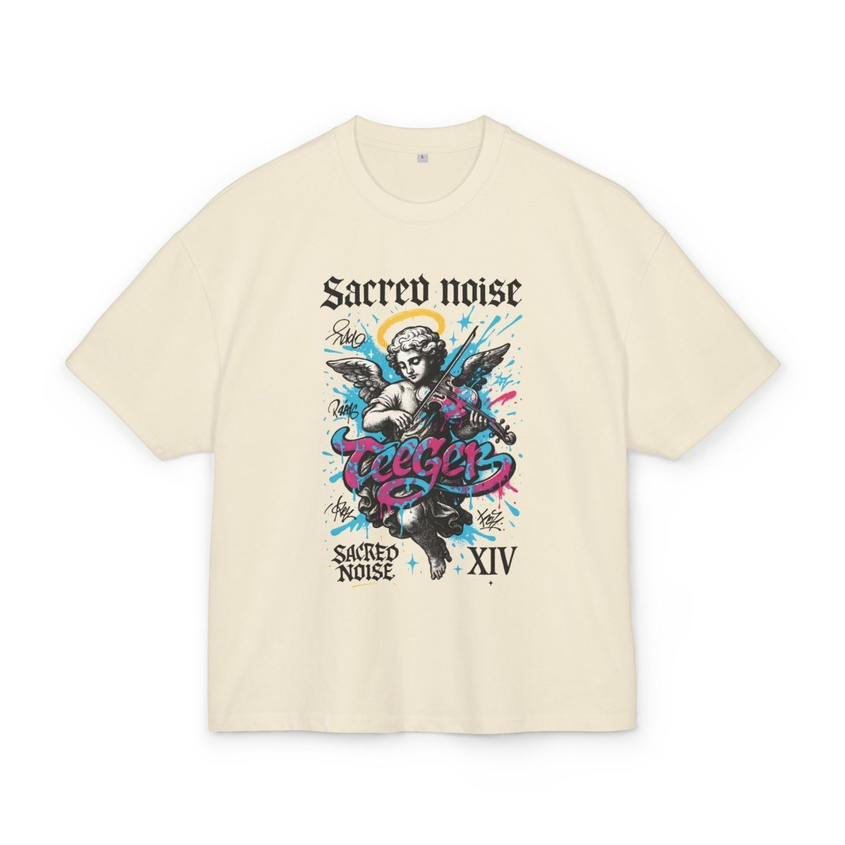 Brian TeeGer Sacred Noise - Oversized Graffiti Angel Frontprint Shirt - TeeGerDesign - T-Shirt - BY163