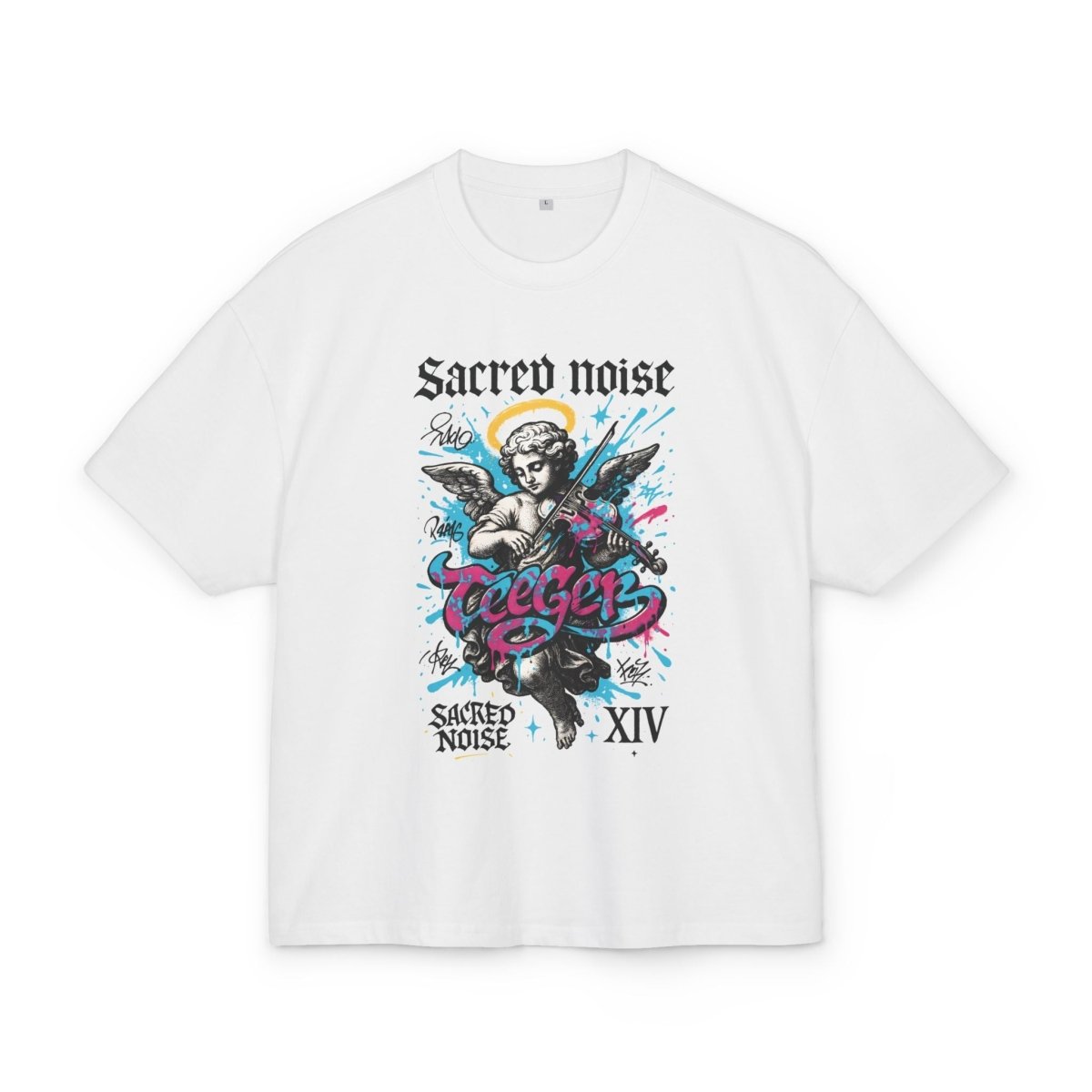 Brian TeeGer Sacred Noise - Oversized Graffiti Angel Frontprint Shirt - TeeGerDesign - T-Shirt - BY163