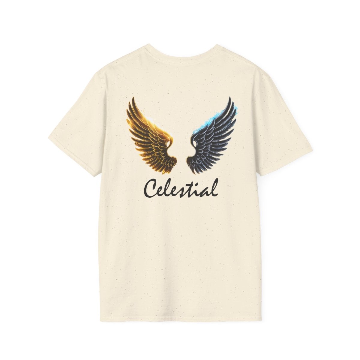 Celestial T-Shirt – Engelsflügel in Schwarz & Weiß - Rücken - TeeGerDesign - T-Shirt - Cotton