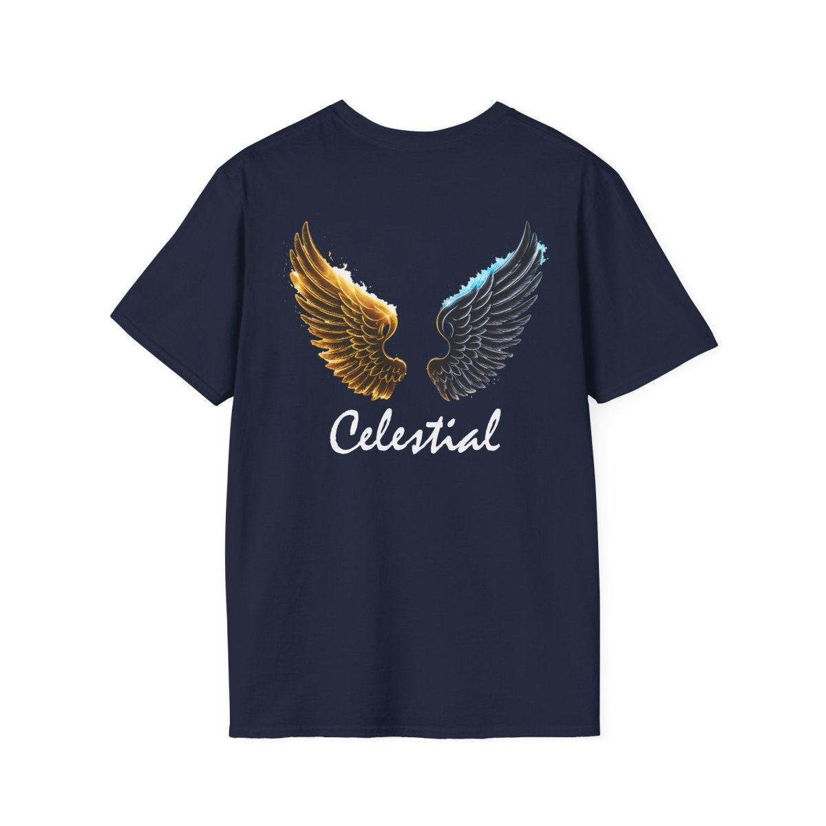 Celestial T-Shirt – Engelsflügel in Schwarz & Weiß - Rücken - TeeGerDesign - T-Shirt - Cotton