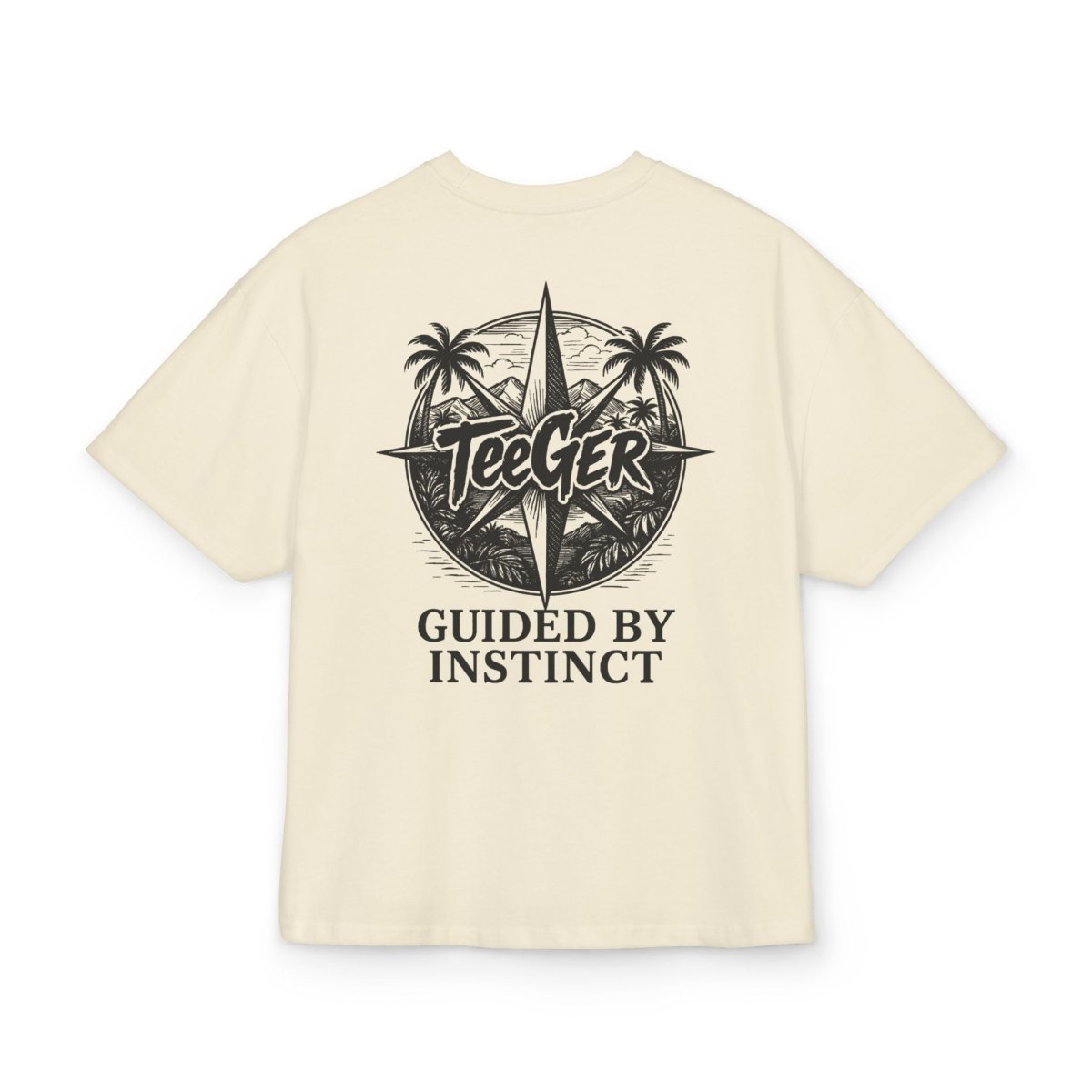 Claire TeeGer Compass Instinct - Oversized Backprint Adventure Tee - TeeGerDesign - T-Shirt - Backprint