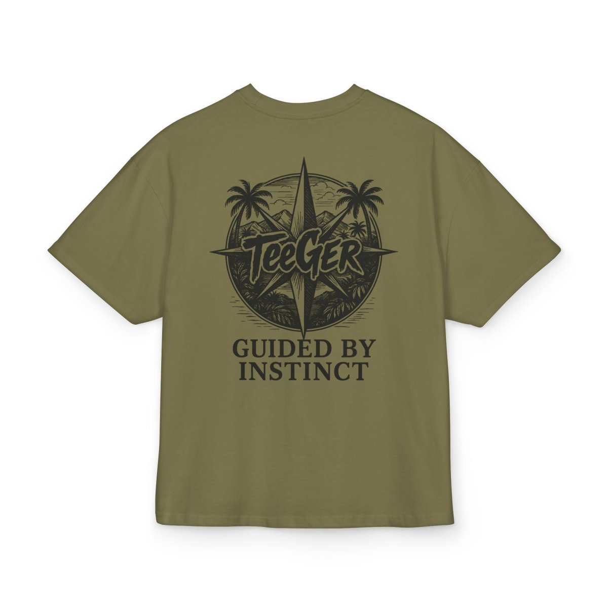 Claire TeeGer Compass Instinct - Oversized Backprint Adventure Tee - TeeGerDesign - T-Shirt - Backprint