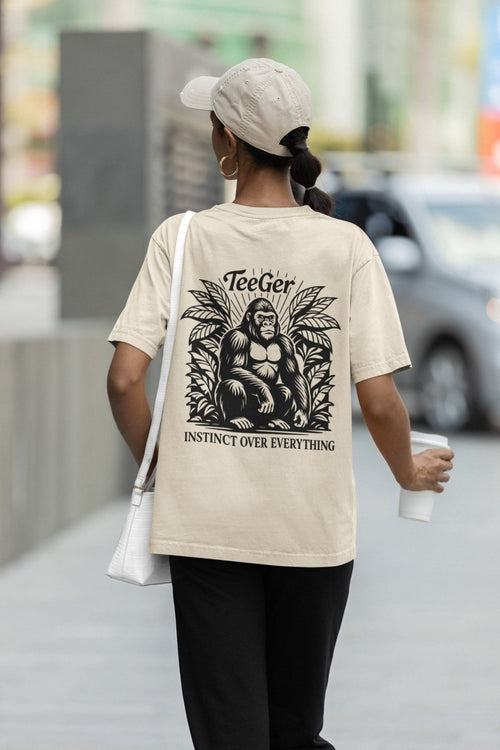 Claire TeeGer Instinct Ape - Oversized Gorilla Backprint Shirt - TeeGerDesign - T-Shirt - Backprint
