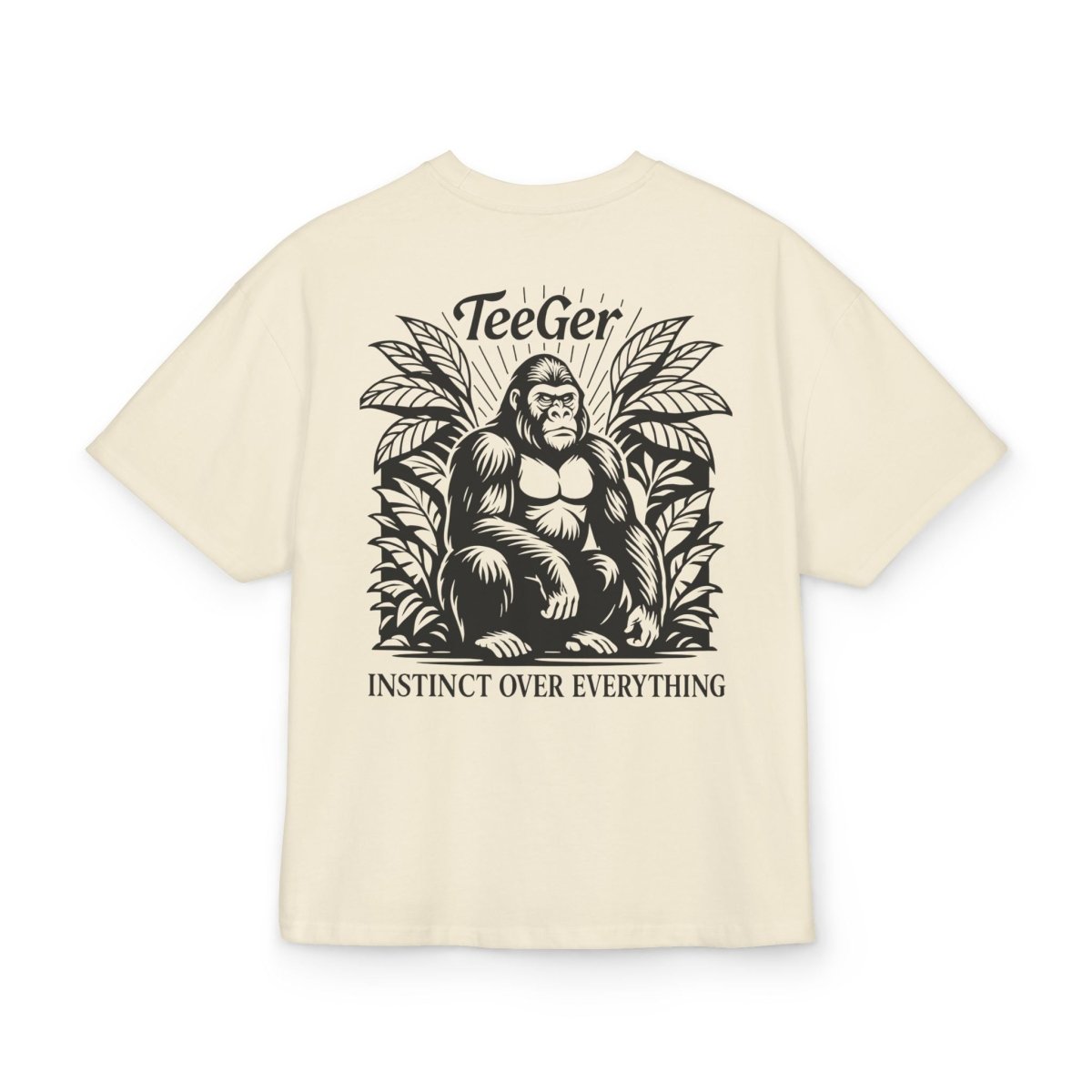 Claire TeeGer Instinct Ape - Oversized Gorilla Backprint Shirt - TeeGerDesign - T-Shirt - Backprint