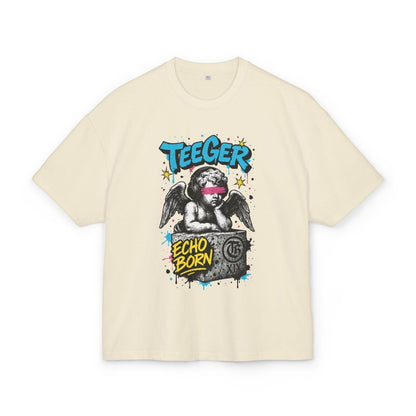 Dina TeeGer Echo Born - Oversized Urban Angel Frontprint Shirt - TeeGerDesign - T-Shirt - BY163