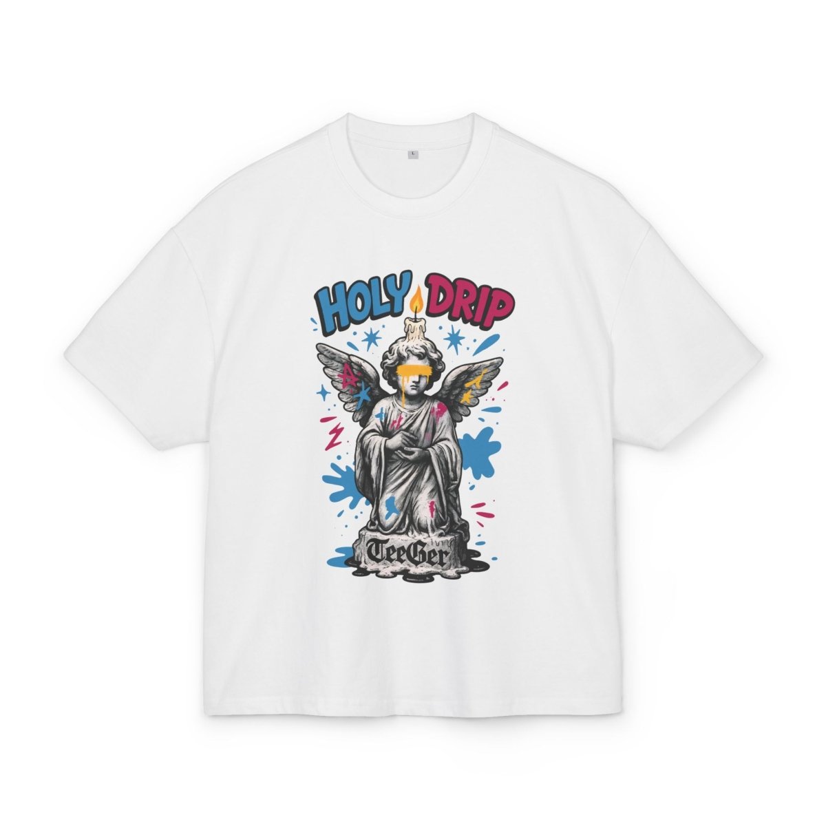Dina TeeGer Holy Drip - Oversized Angel Graffiti Frontprint Shirt - TeeGerDesign - T-Shirt - BY163