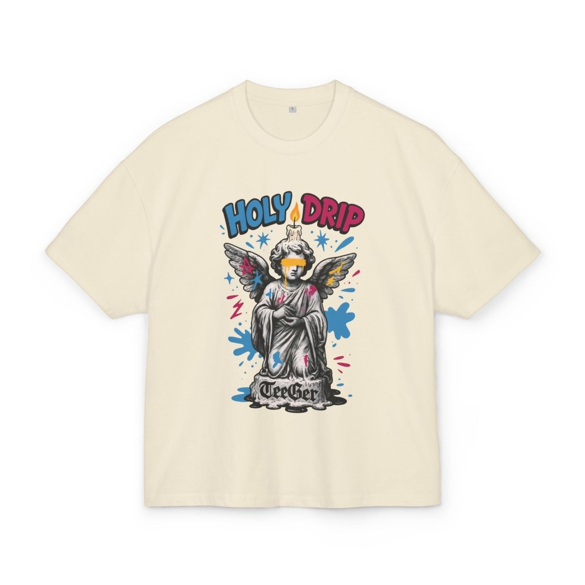 Dina TeeGer Holy Drip - Oversized Angel Graffiti Frontprint Shirt - TeeGerDesign - T-Shirt - BY163