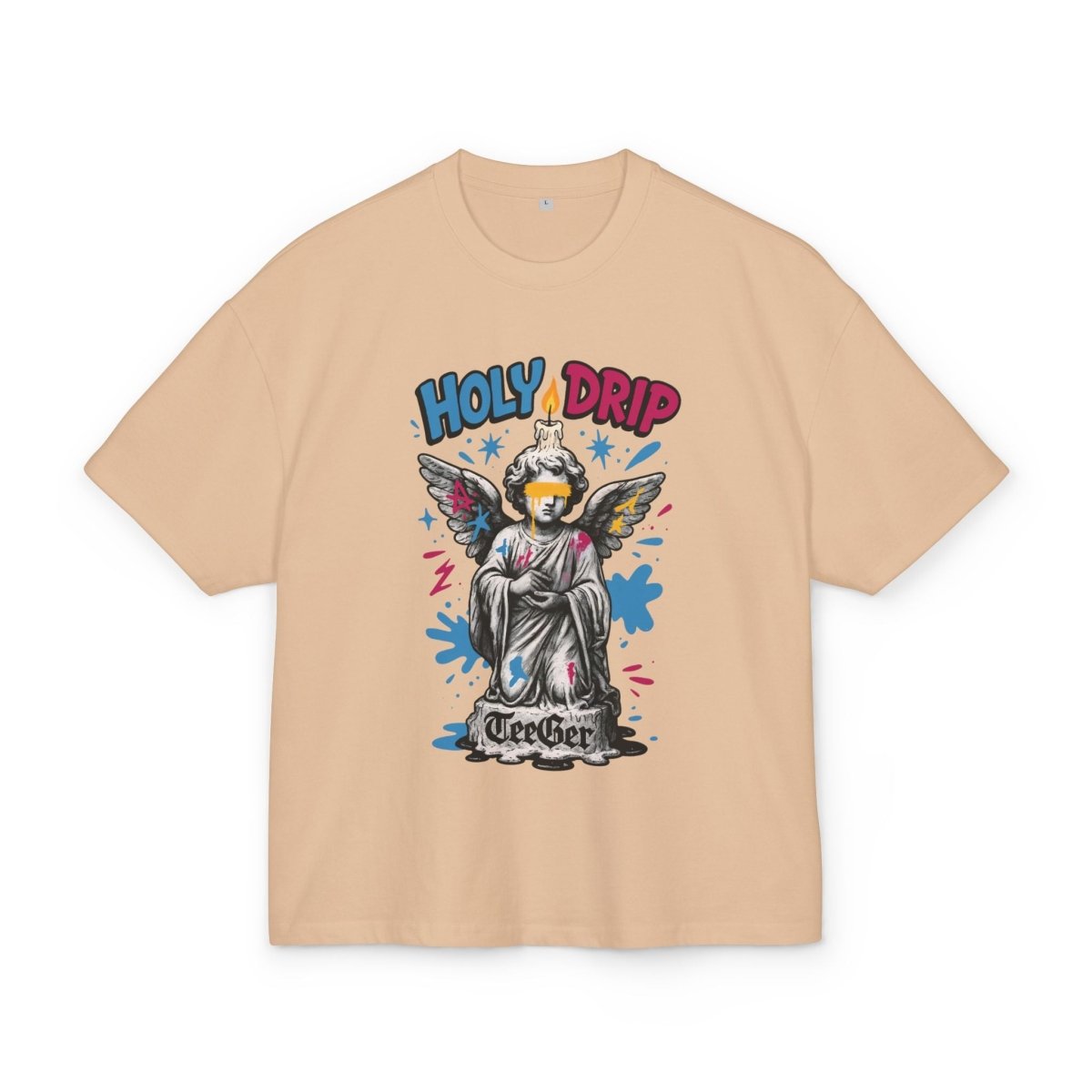 Dina TeeGer Holy Drip - Oversized Angel Graffiti Frontprint Shirt - TeeGerDesign - T-Shirt - BY163