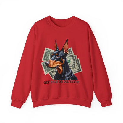 Dobermann Sweatshirt mit Dollarnoten - Design - TeeGerDesign - Sweatshirt - Crew neck