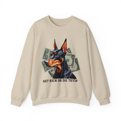 Dobermann Sweatshirt mit Dollarnoten - Design - TeeGerDesign - Sweatshirt - Crew neck