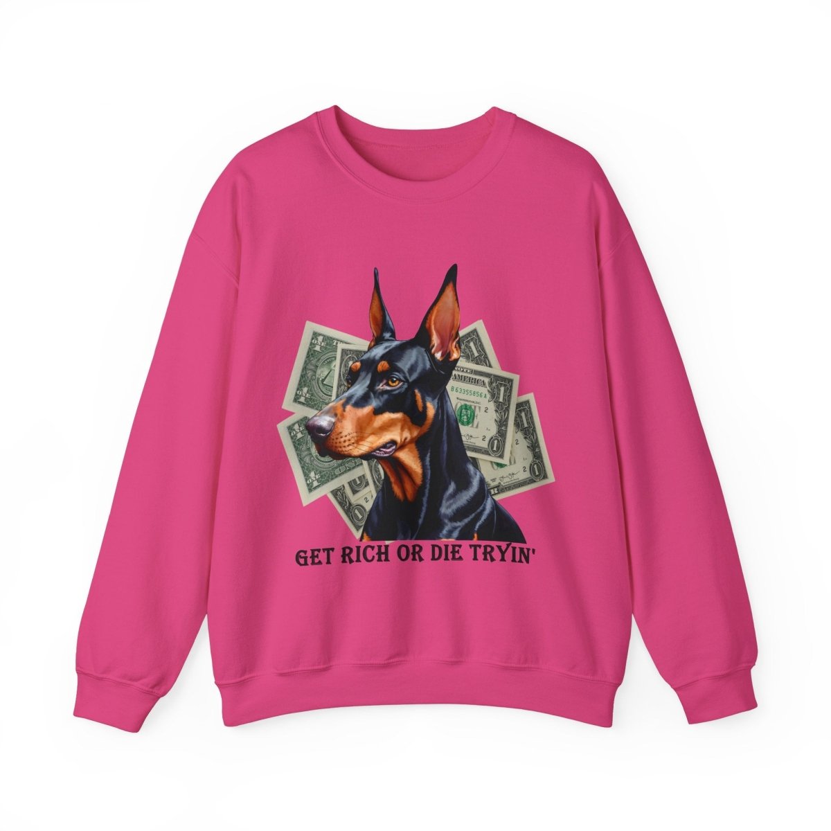 Dobermann Sweatshirt mit Dollarnoten - Design - TeeGerDesign - Sweatshirt - Crew neck