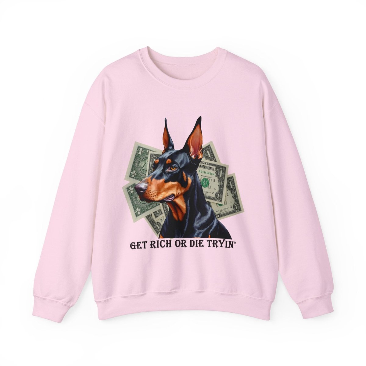 Dobermann Sweatshirt mit Dollarnoten - Design - TeeGerDesign - Sweatshirt - Crew neck