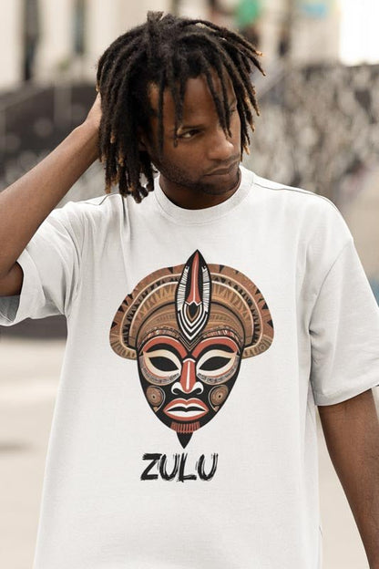 Einzigartiges T - Shirt mit Zulu Maske - TeeGerDesign - T - Shirt - Crew neck