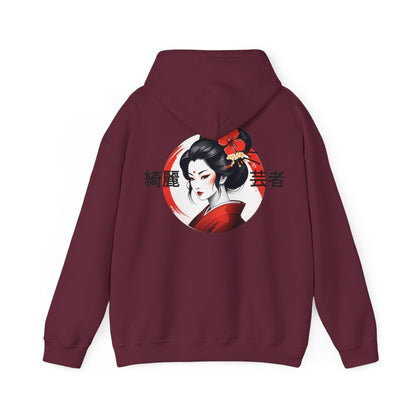 Eleganter Hoodie mit Geisha - Design – Stilvolle Streetwear - TeeGerDesign - Hoodie - DTG