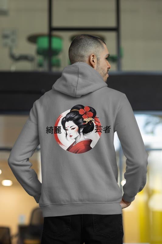 Eleganter Hoodie mit Geisha - Design – Stilvolle Streetwear - TeeGerDesign - Hoodie - DTG