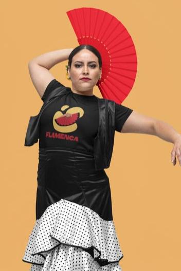 Elegantes Flamenco Fan T-Shirt - TeeGerDesign - T-Shirt - Cotton