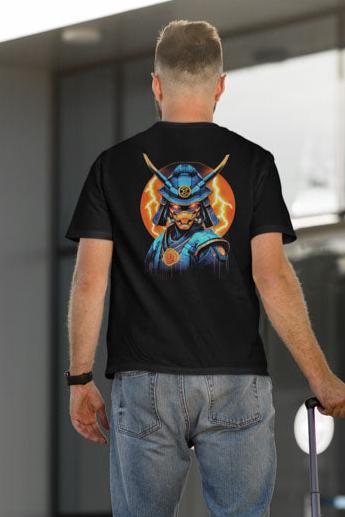 Elektrischer Samurai T-Shirts - Bedruckter Rücken - TeeGerDesign - T-Shirt - Crew neck