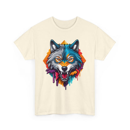 Farbenfrohes Wolf T - Shirt - Kunstvoller Druck - TeeGerDesign - T - Shirt - Crew neck