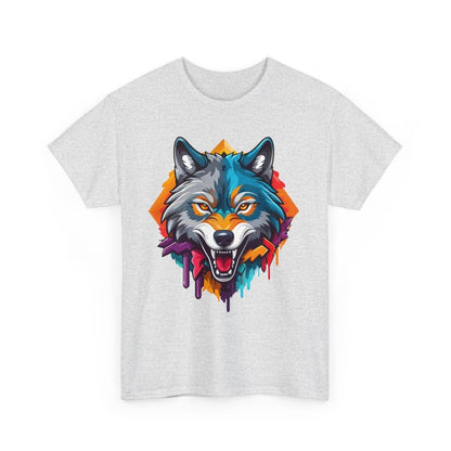 Farbenfrohes Wolf T - Shirt - Kunstvoller Druck - TeeGerDesign - T - Shirt - Crew neck