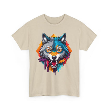 Farbenfrohes Wolf T - Shirt - Kunstvoller Druck - TeeGerDesign - T - Shirt - Crew neck