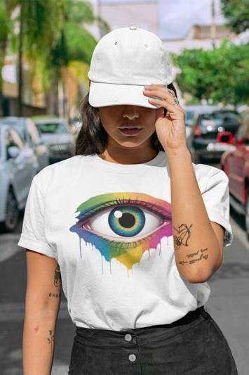 Farbiges Augen T-Shirt - TeeGerDesign - T-Shirt - Crew neck