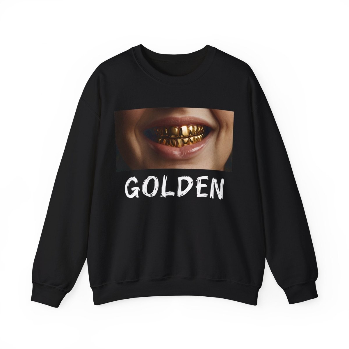 Golden Grill Sweatshirt – Luxurious Style & Unique Design - TeeGerDesign - Sweatshirt - Crew neck