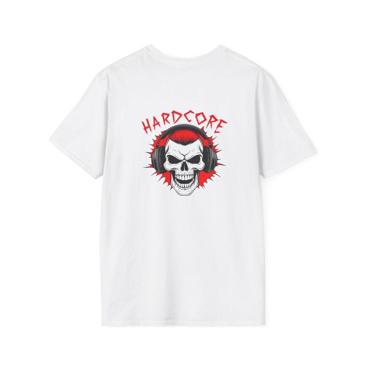 Hardcore Musik T-Shirt – Totenkopf mit Kopfhörern - Rücken - TeeGerDesign - T-Shirt - Cotton