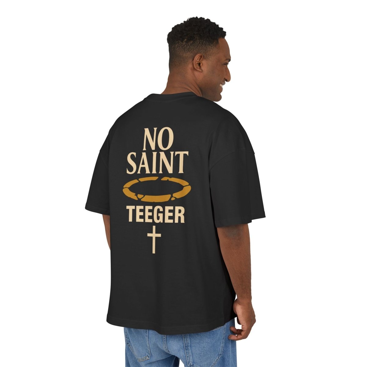 Henry TeeGer No Saint - Oversized Halo Backprint Shirt - TeeGerDesign - T-Shirt - Backprint
