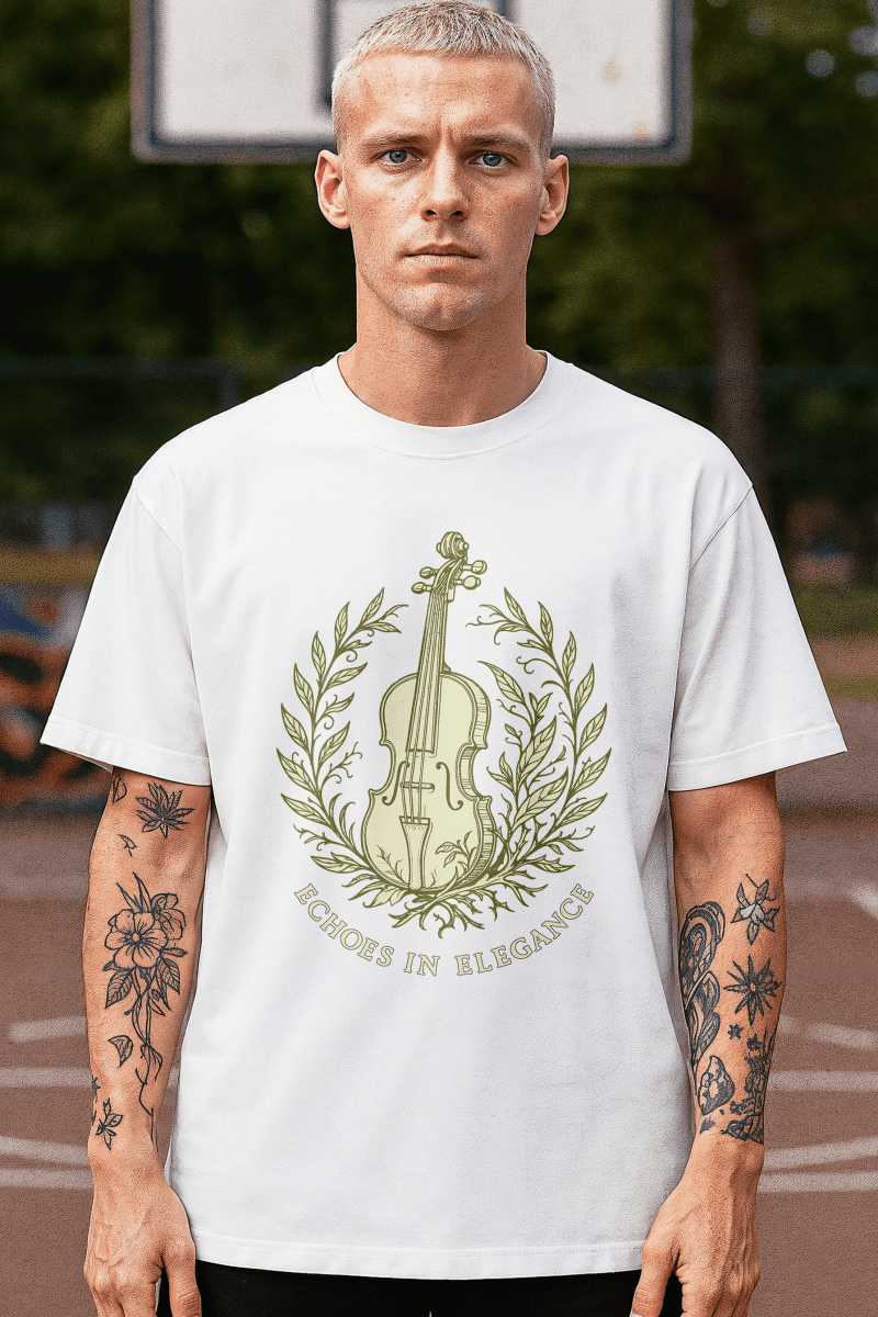 Jonah TeeGer Echoes - Oversized Violin Frontprint Shirt - TeeGerDesign - T-Shirt - Botanica