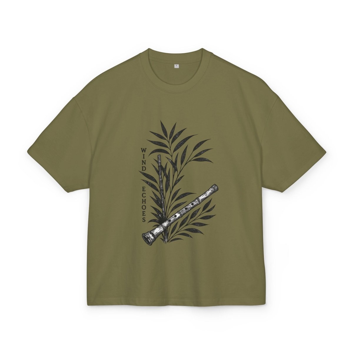 Jonah TeeGer Wind Echoes - Oversized Bamboo Flute Frontprint Shirt - TeeGerDesign - T-Shirt - Botanica