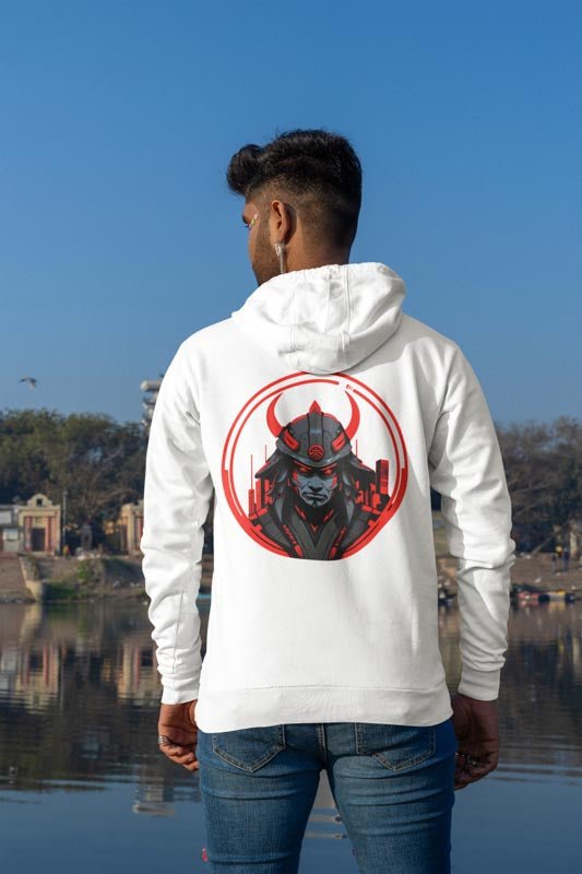 Kapuzenpullover mit futuristischem Samurai | Cooler Style Hoodie - TeeGerDesign - Hoodie - DTG