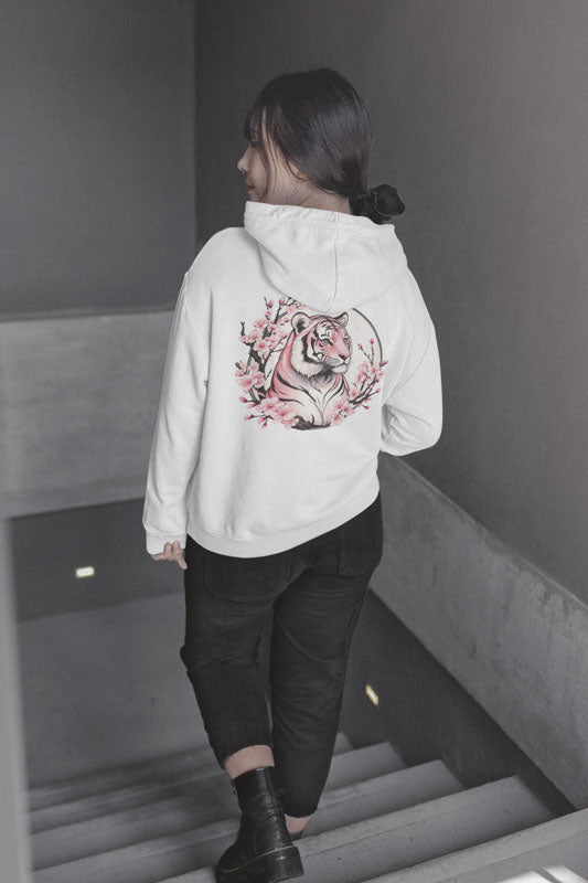 Kapuzenpullover mit Tiger und Blumenmotiv - TeeGerDesign - Hoodie - Brand