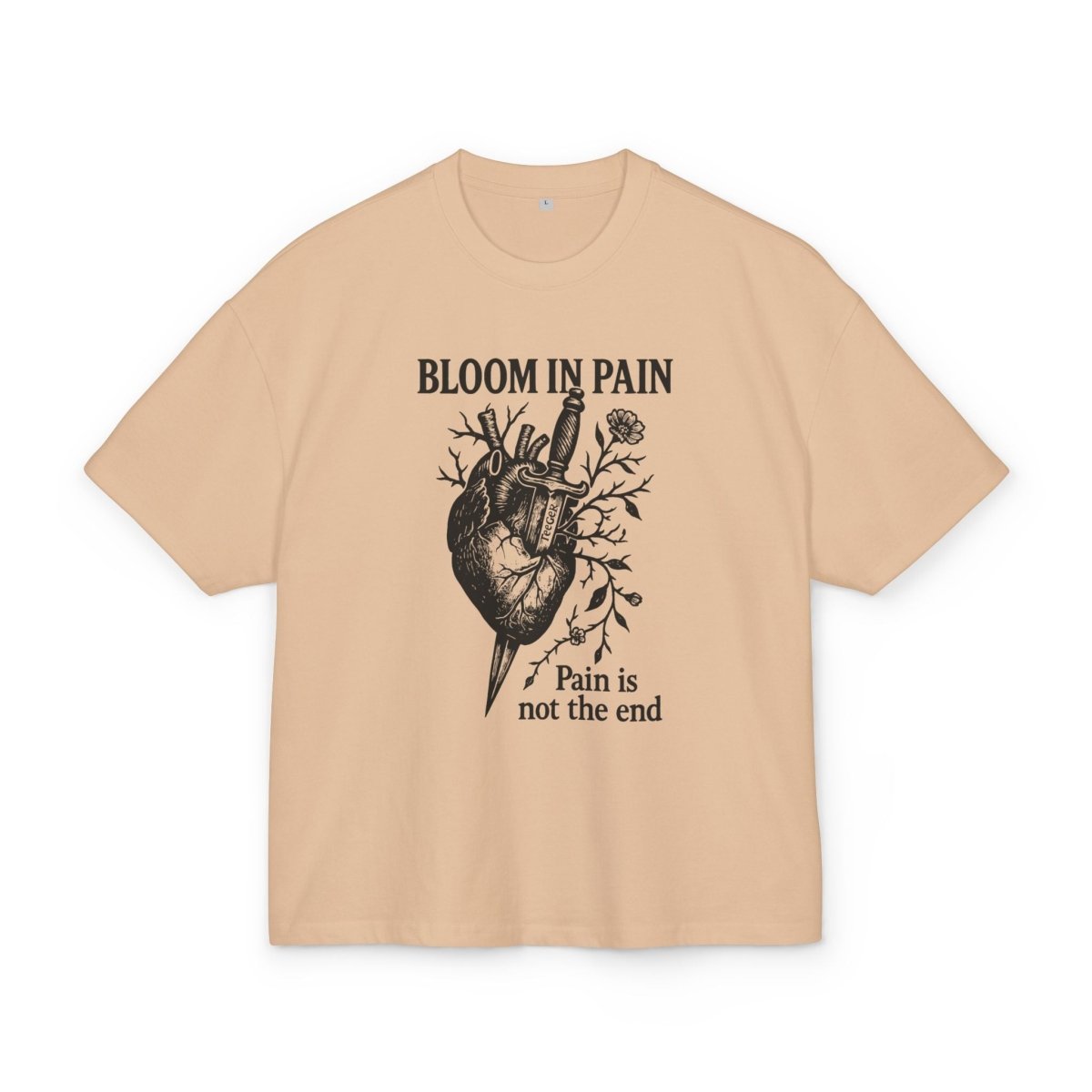 Liam TeeGer Bloom in Pain - Oversized Heart & Dagger Frontprint Shirt - TeeGerDesign - T-Shirt - BY163