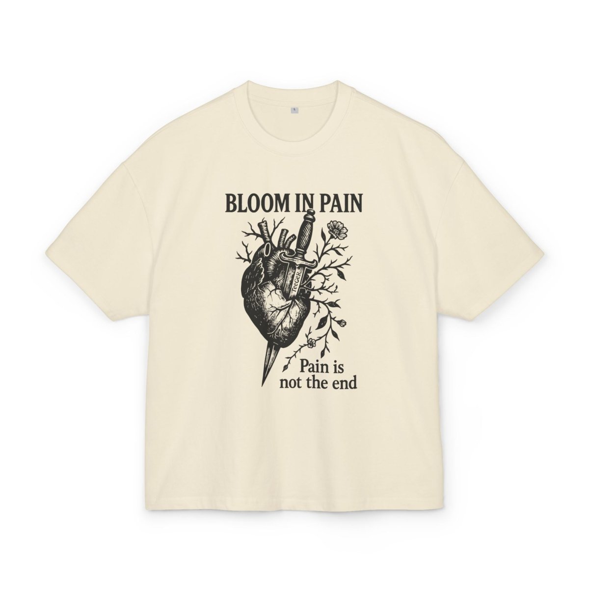 Liam TeeGer Bloom in Pain - Oversized Heart & Dagger Frontprint Shirt - TeeGerDesign - T-Shirt - BY163