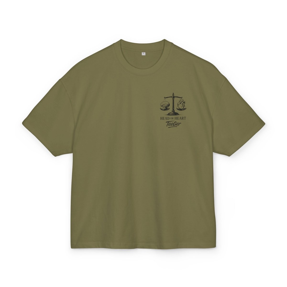 Liam TeeGer Head or Heart - Oversized Balance Frontprint Shirt - TeeGerDesign - T-Shirt - BY163