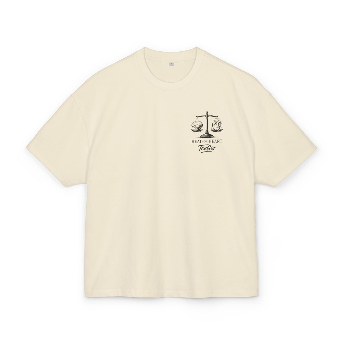 Liam TeeGer Head or Heart - Oversized Balance Frontprint Shirt - TeeGerDesign - T-Shirt - BY163