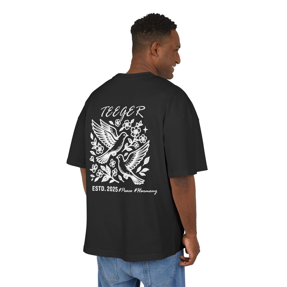 Liam TeeGer Peaceflight - Oversized Dove Backprint Shirt - TeeGerDesign - T-Shirt - Backprint