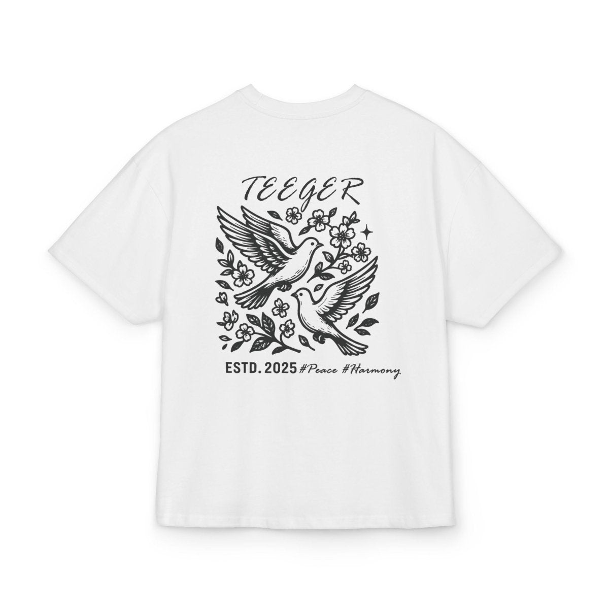 Liam TeeGer Peaceflight - Oversized Dove Backprint Shirt - TeeGerDesign - T-Shirt - Backprint