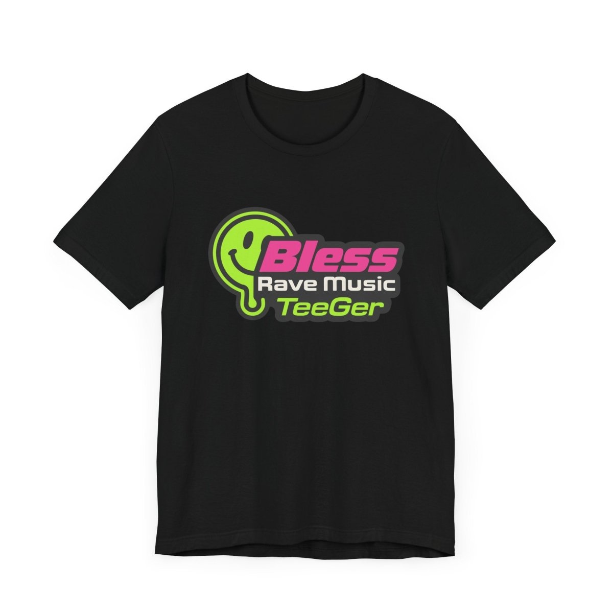 Luke TeeGer Bless Rave Music - Neon Acid Frontprint Shirt - TeeGerDesign - T-Shirt - 3001
