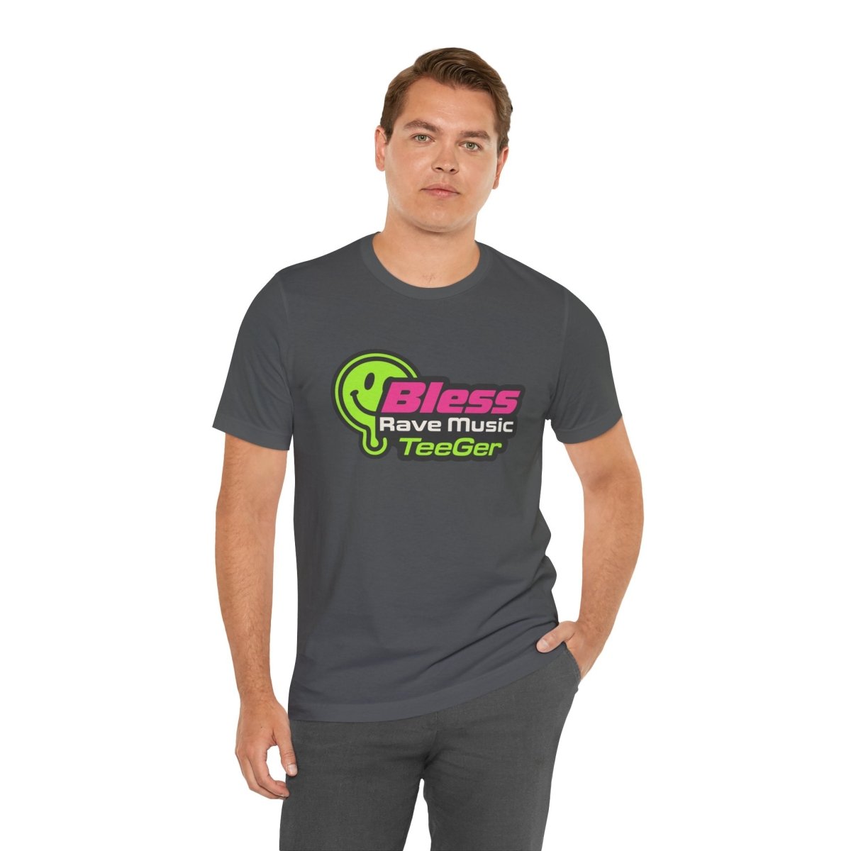 Luke TeeGer Bless Rave Music - Neon Acid Frontprint Shirt - TeeGerDesign - T-Shirt - 3001