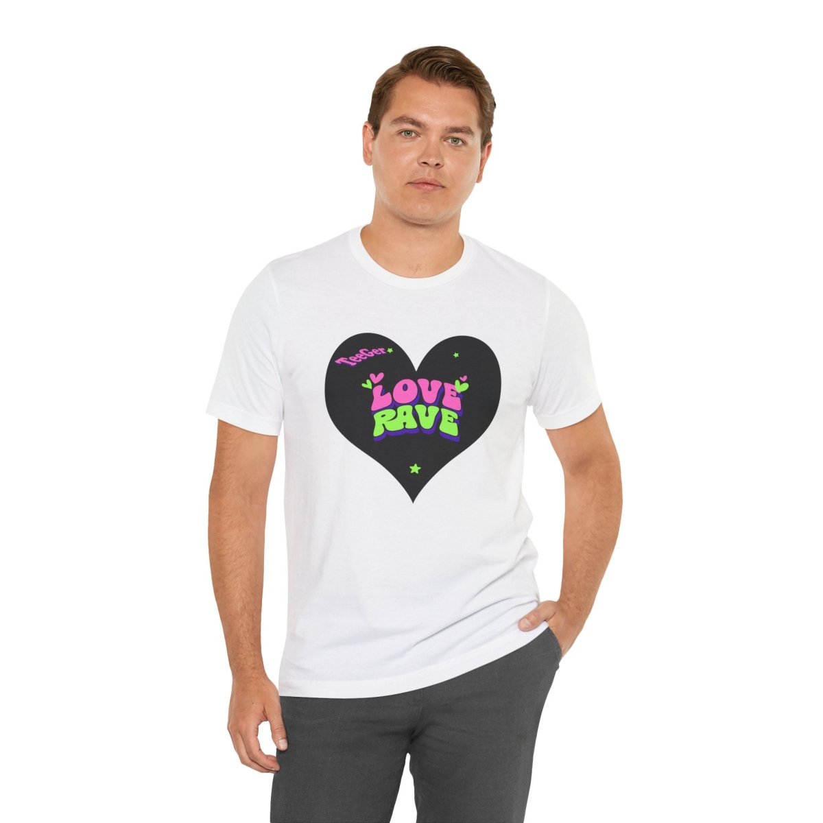 Luke TeeGer Love Rave - Heart Pop Frontprint Shirt - TeeGerDesign - T-Shirt - 3001