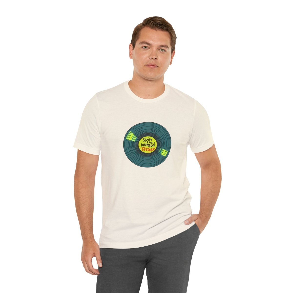 Luke TeeGer Spin The World - Vinyl Groove Frontprint Shirt - TeeGerDesign - T-Shirt - 3001