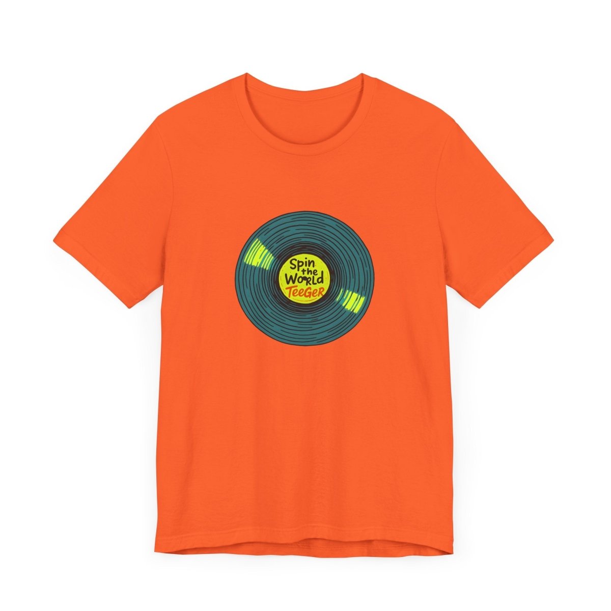 Luke TeeGer Spin The World - Vinyl Groove Frontprint Shirt - TeeGerDesign - T-Shirt - 3001