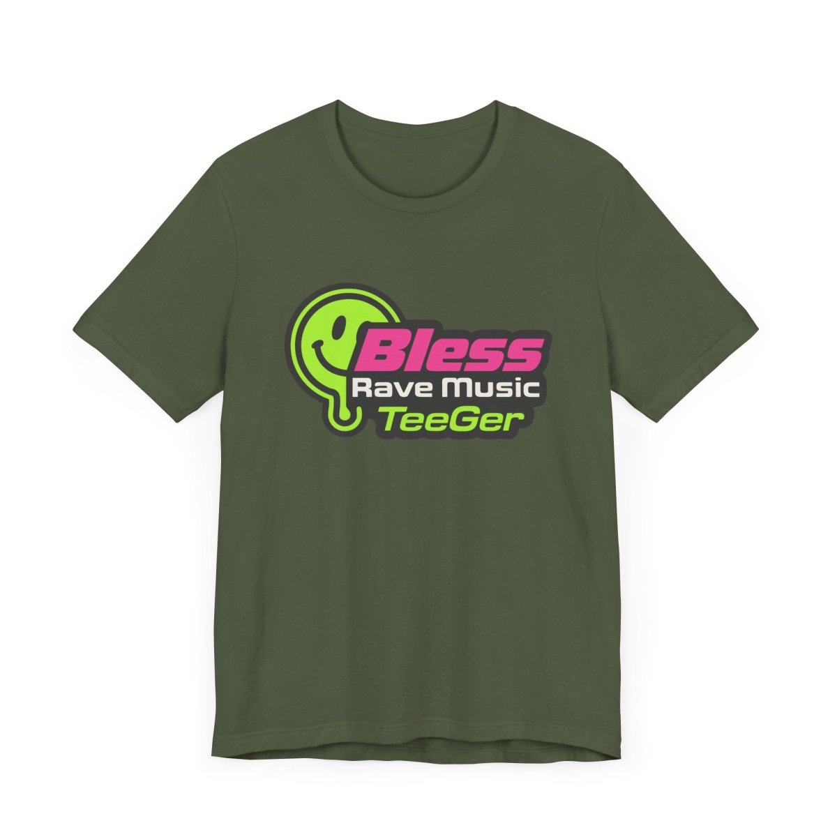 Maddy TeeGer Bless Rave Music - Neon Acid Frontprint Shirt - TeeGerDesign - T-Shirt - 3001