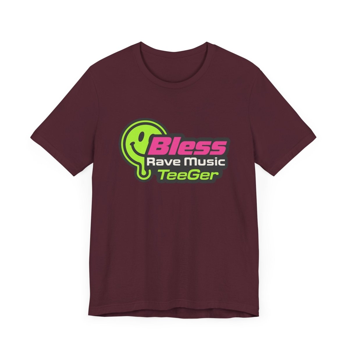 Maddy TeeGer Bless Rave Music - Neon Acid Frontprint Shirt - TeeGerDesign - T-Shirt - 3001