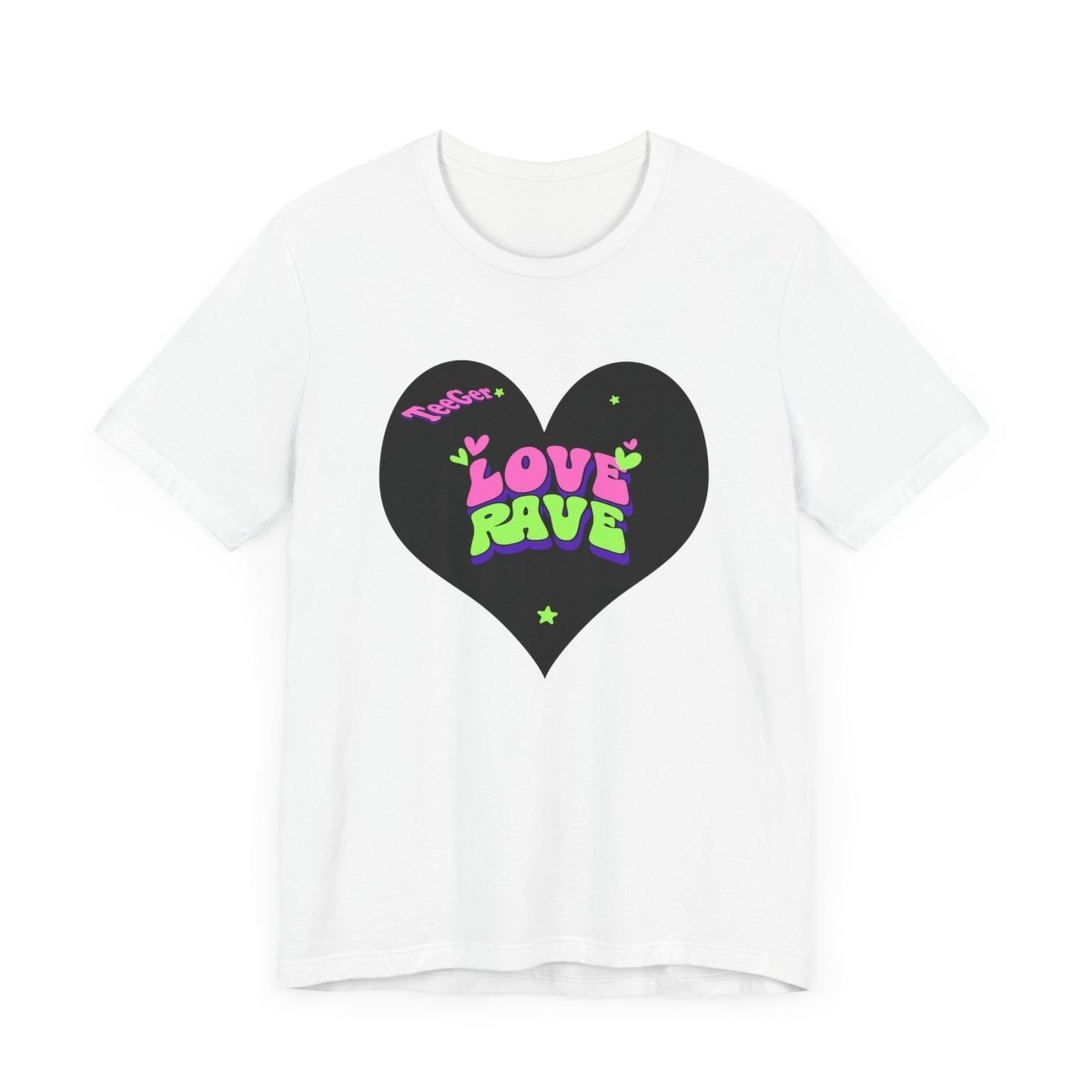 Maddy TeeGer Love Rave - Heart Pop Frontprint Shirt - TeeGerDesign - T-Shirt - 3001