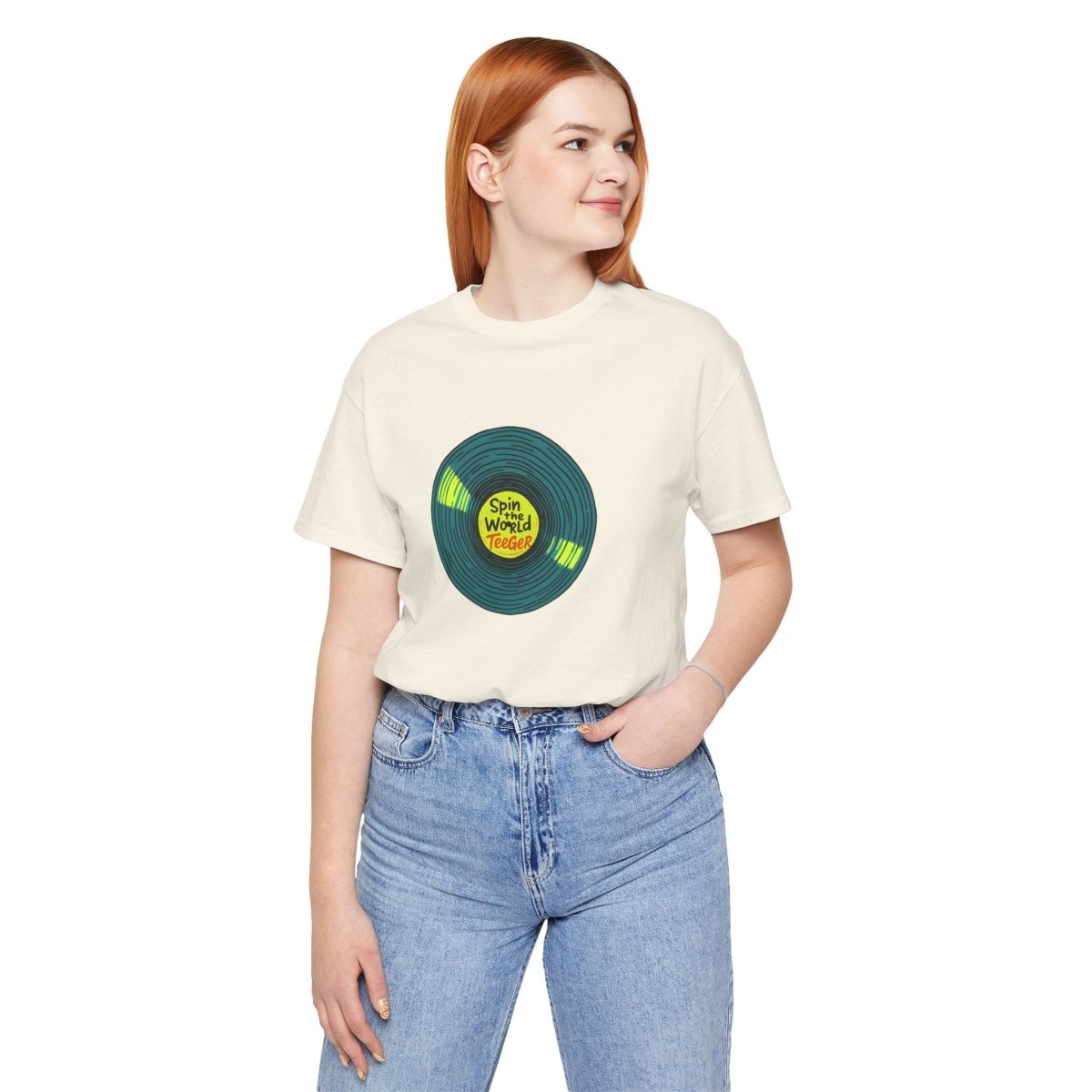 Maddy TeeGer Spin The World - Vinyl Groove Frontprint Shirt - TeeGerDesign - T-Shirt - 3001