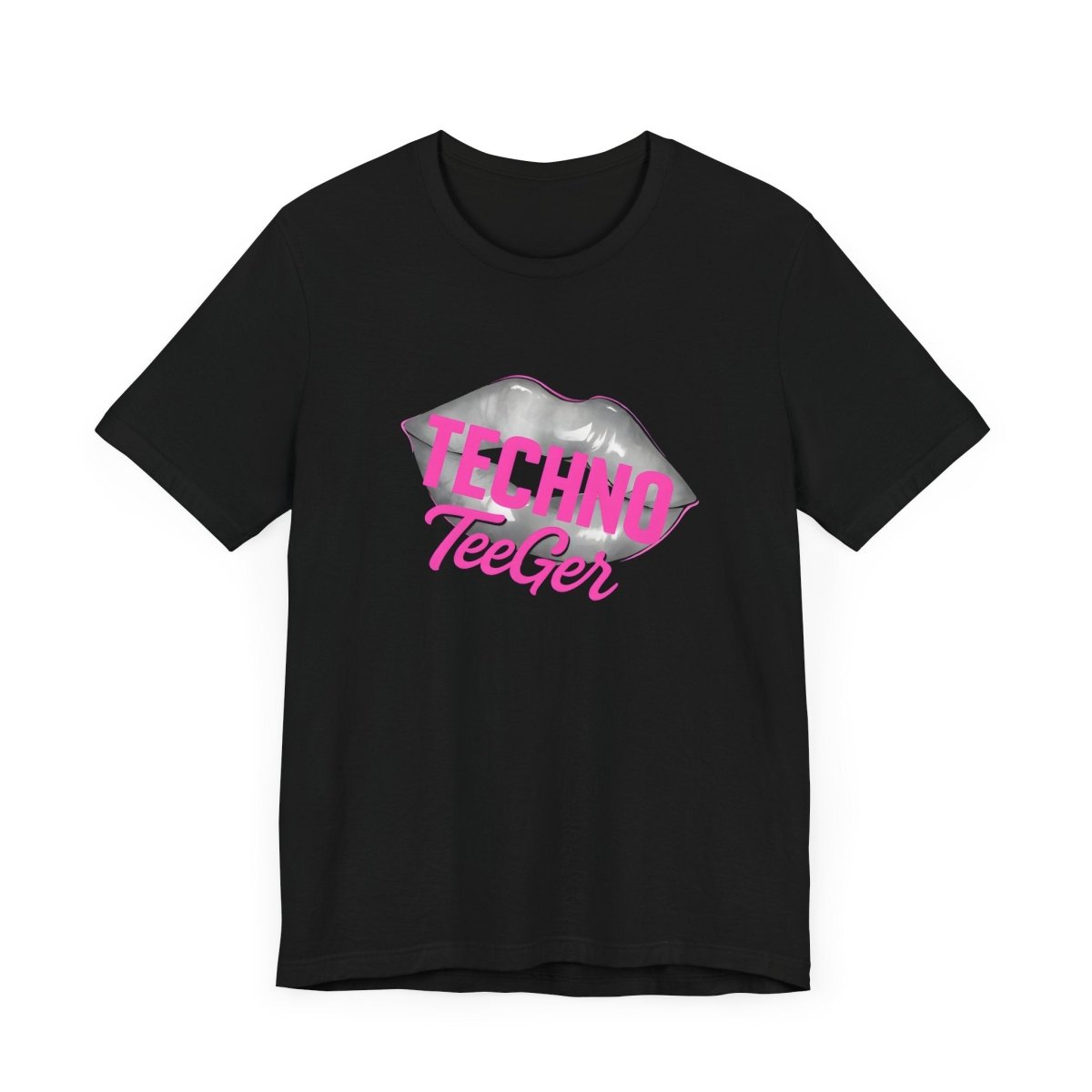 Maddy TeeGer Techno Lips - Neon Kiss Frontprint Shirt - TeeGerDesign - T-Shirt - 3001