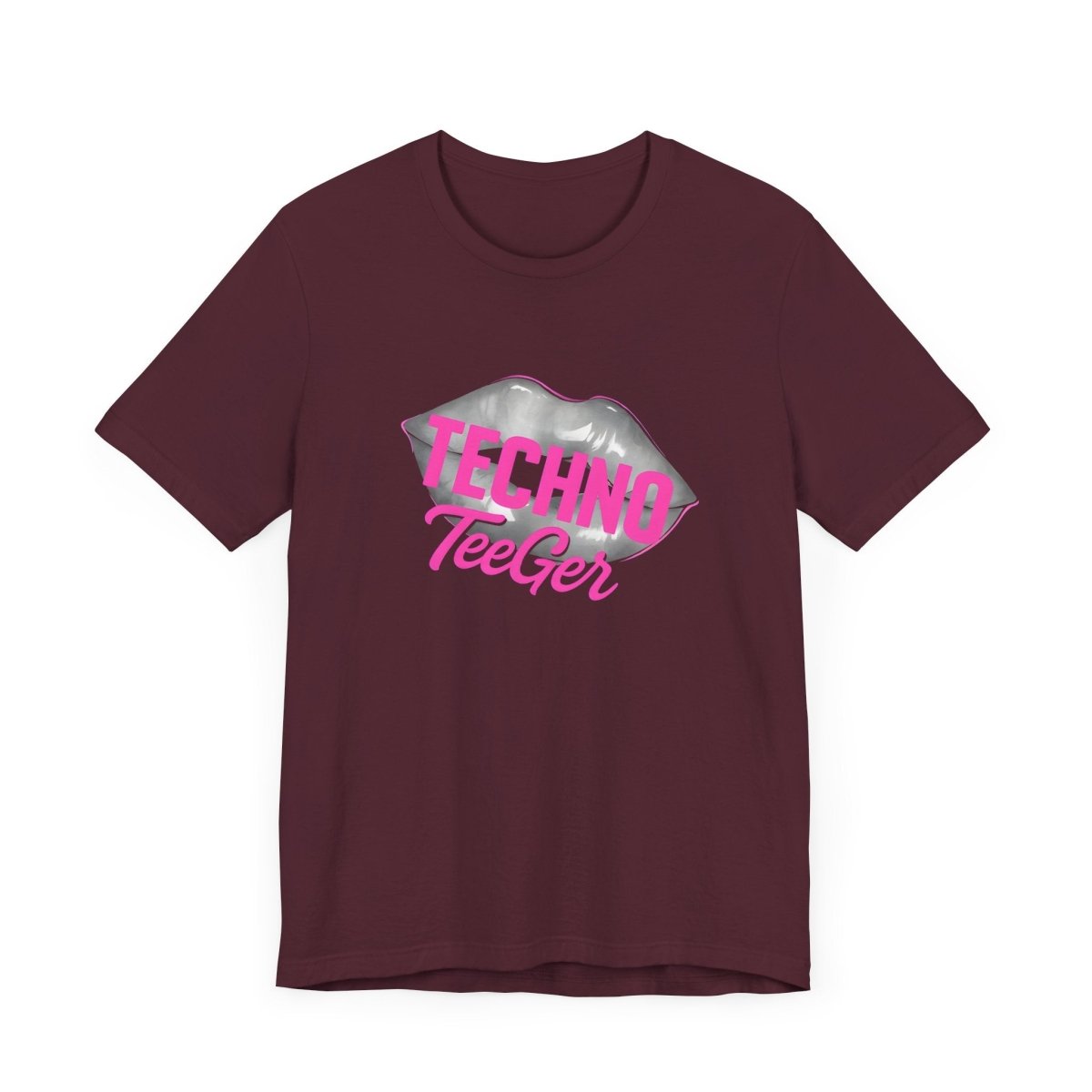 Maddy TeeGer Techno Lips - Neon Kiss Frontprint Shirt - TeeGerDesign - T-Shirt - 3001