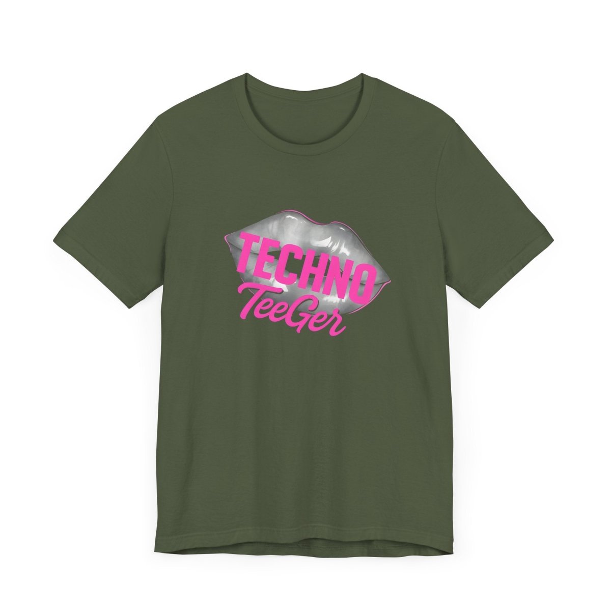 Maddy TeeGer Techno Lips - Neon Kiss Frontprint Shirt - TeeGerDesign - T-Shirt - 3001